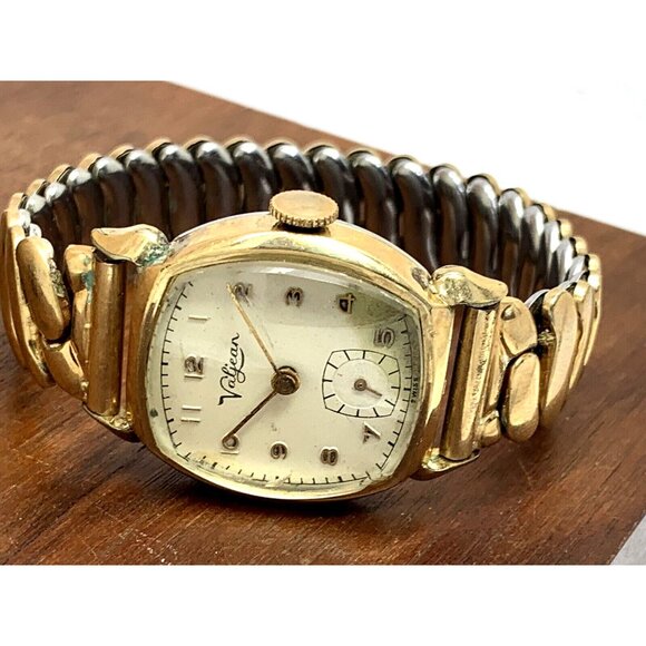 Clifford Valjean Men's Watch Vintage Swiss Hand Wind Gold 27mm FOR REPAIR PARTS - Picture 9 of 13